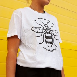 Distressed Manchester Bee T-Shirt - White