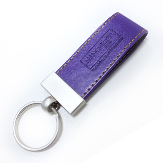 Leather-Look Key Ring, key, ring, fob, leather, purple
