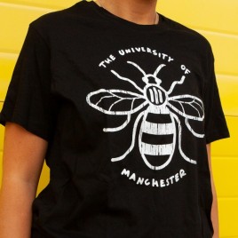 Distressed Manchester Bee T-Shirt - Black